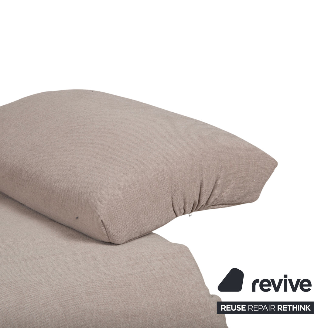 Ligne Roset Multy Stoff Grau Beige Dreisitzer Sofa Couch Schlafsofa manuelle Funktion Neubezug MALOU 174