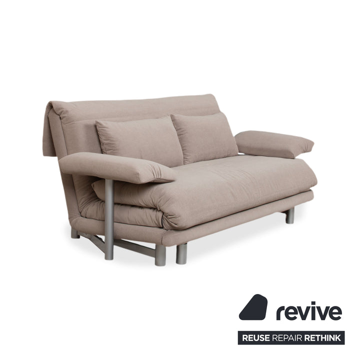 Ligne Roset Multy Stoff Grau Beige Dreisitzer Sofa Couch Schlafsofa manuelle Funktion Neubezug MALOU 174