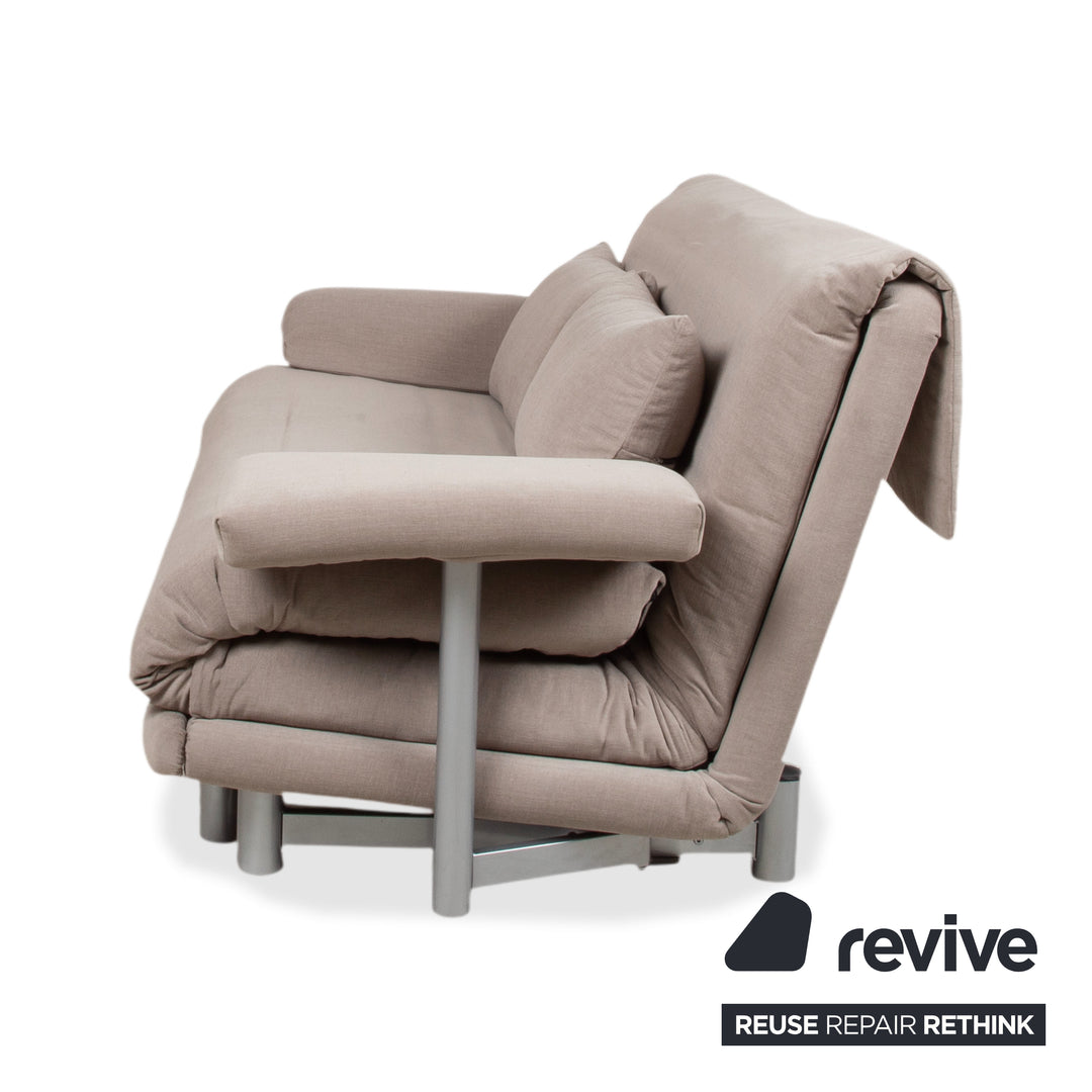 Ligne Roset Multy Stoff Grau Beige Dreisitzer Sofa Couch Schlafsofa manuelle Funktion Neubezug MALOU 174