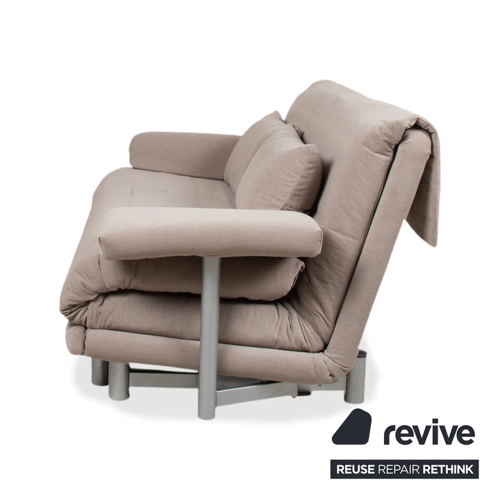 Ligne Roset Multy Stoff Grau Beige Dreisitzer Sofa Couch Schlafsofa manuelle Funktion Neubezug MALOU 174