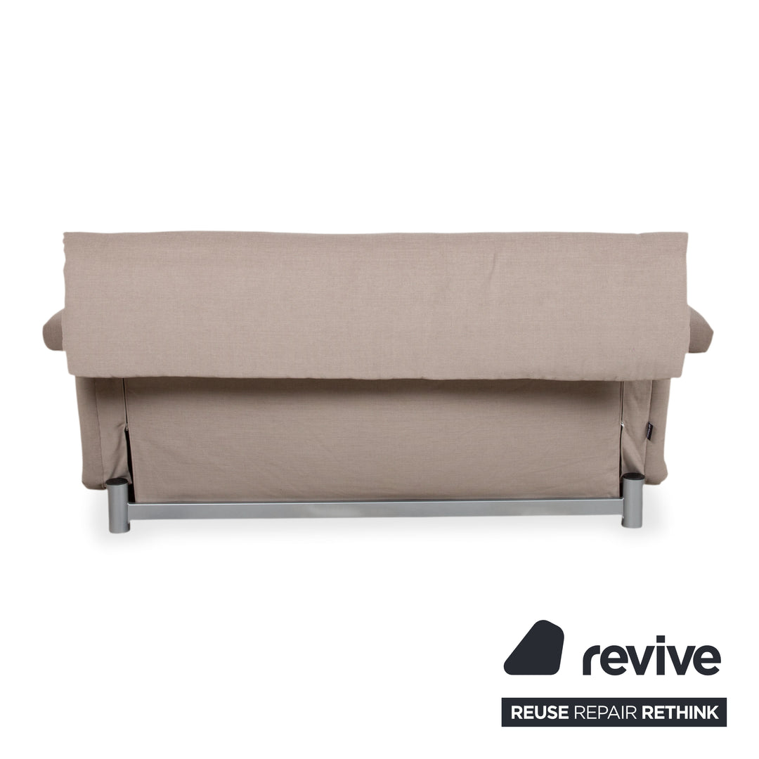 Ligne Roset Multy Stoff Grau Beige Dreisitzer Sofa Couch Schlafsofa manuelle Funktion Neubezug MALOU 174