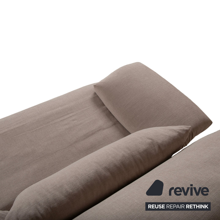 Ligne Roset Multy Stoff Grau Beige Dreisitzer Sofa Couch Schlafsofa manuelle Funktion Neubezug MALOU 174