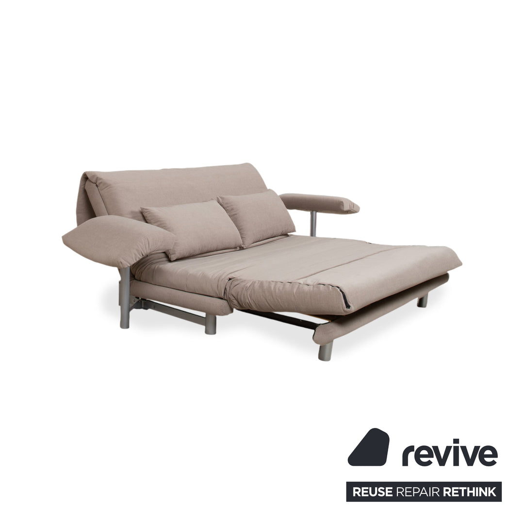 Ligne Roset Multy Stoff Grau Beige Dreisitzer Sofa Couch Schlafsofa manuelle Funktion Neubezug MALOU 174