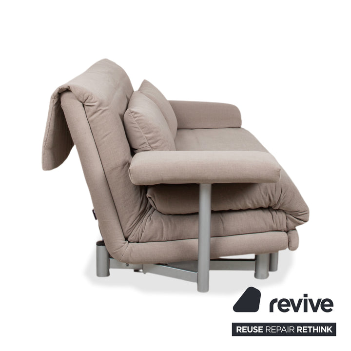 Ligne Roset Multy Stoff Grau Beige Dreisitzer Sofa Couch Schlafsofa manuelle Funktion Neubezug MALOU 174