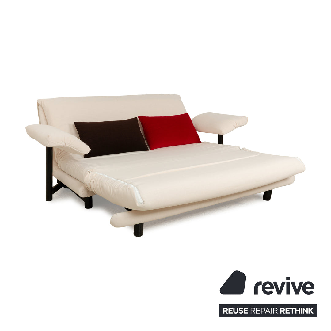 Canapé-lit trois places Ligne Roset Multy en tissu beige avec fonction couchage manuelle, nouvelle housse