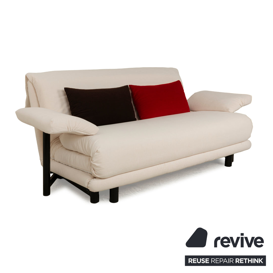 Canapé-lit trois places Ligne Roset Multy en tissu beige avec fonction couchage manuelle, nouvelle housse
