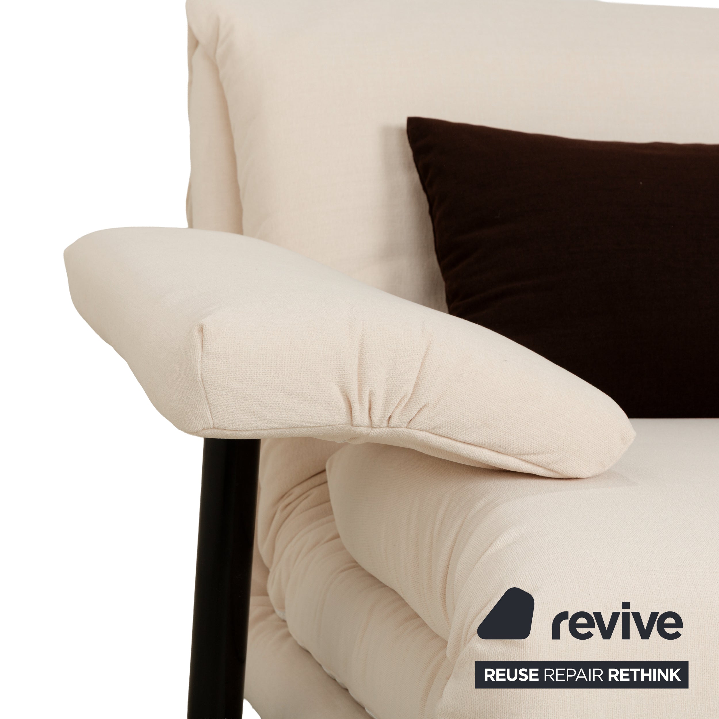 Ligne Roset Multy Dreisitzer Schlafsofa Beige Stoff Sofa Couch manuelle Schlaffunktion Neubezug