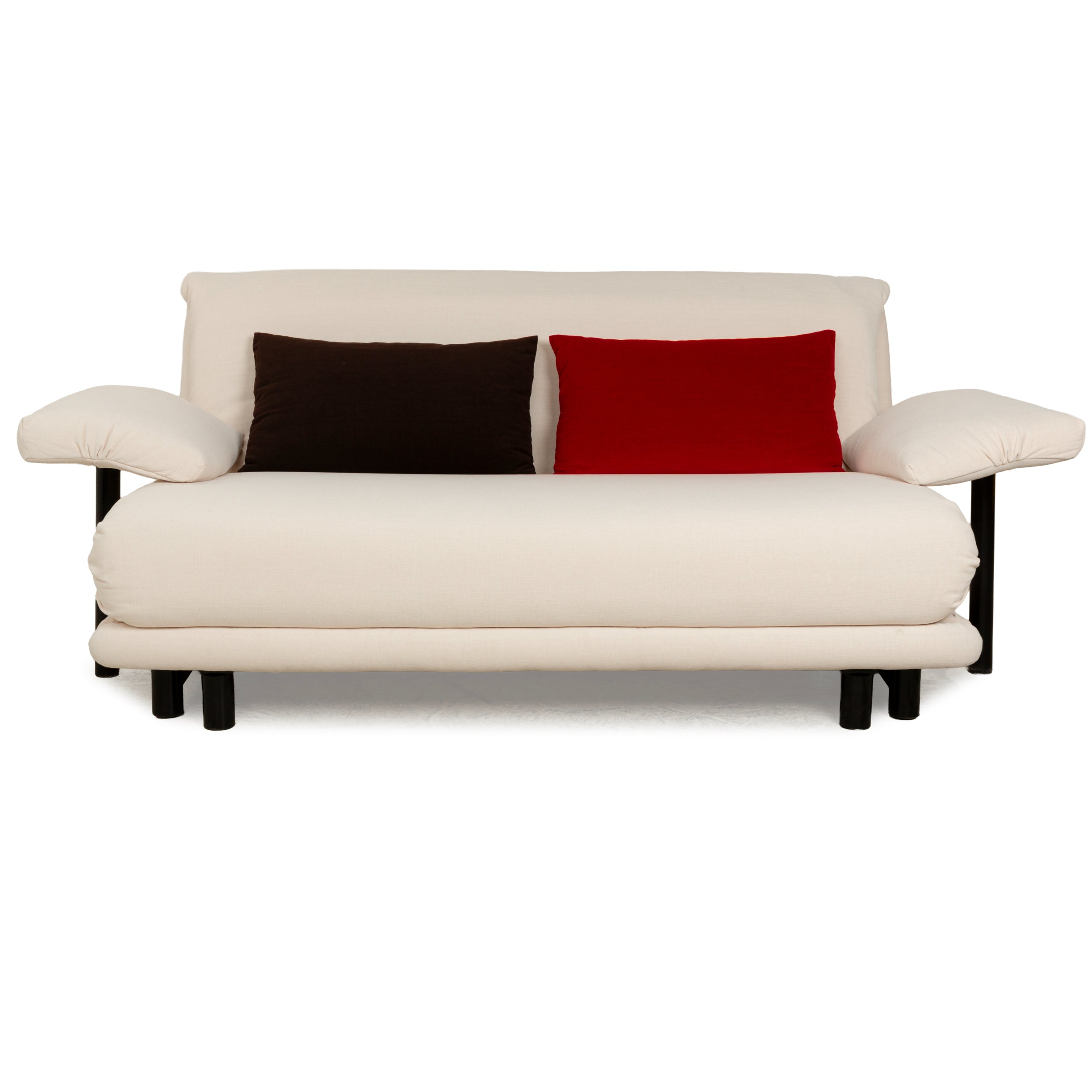 Ligne Roset Multy Dreisitzer Schlafsofa Beige Stoff Sofa Couch manuelle Schlaffunktion Neubezug