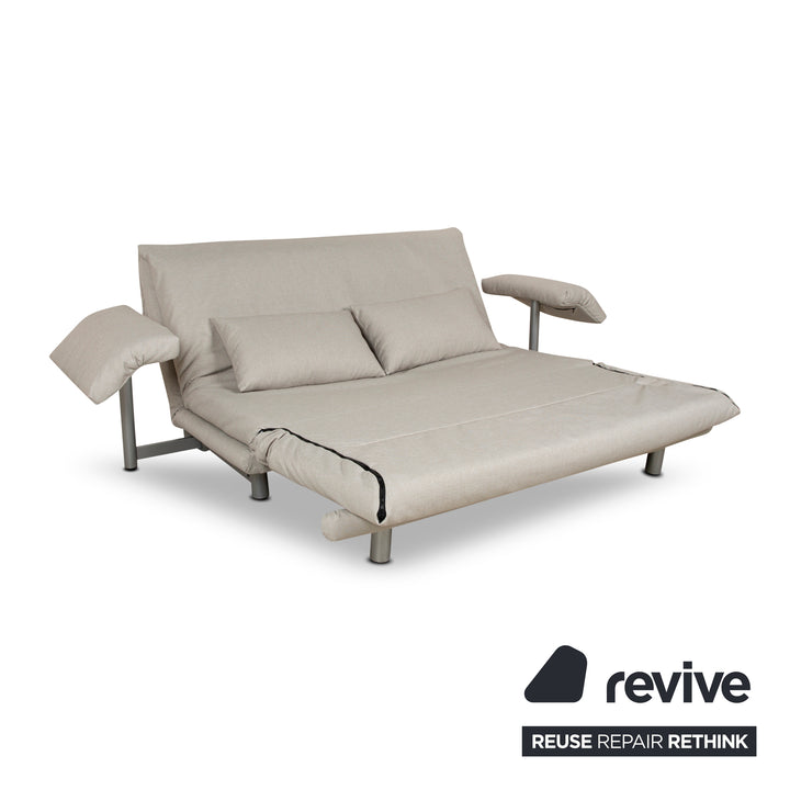 Ligne Roset Multy Dreisitzer Schlafsofa Grau Beige Stoff Sofa Couch manuelle Schlaffunktion