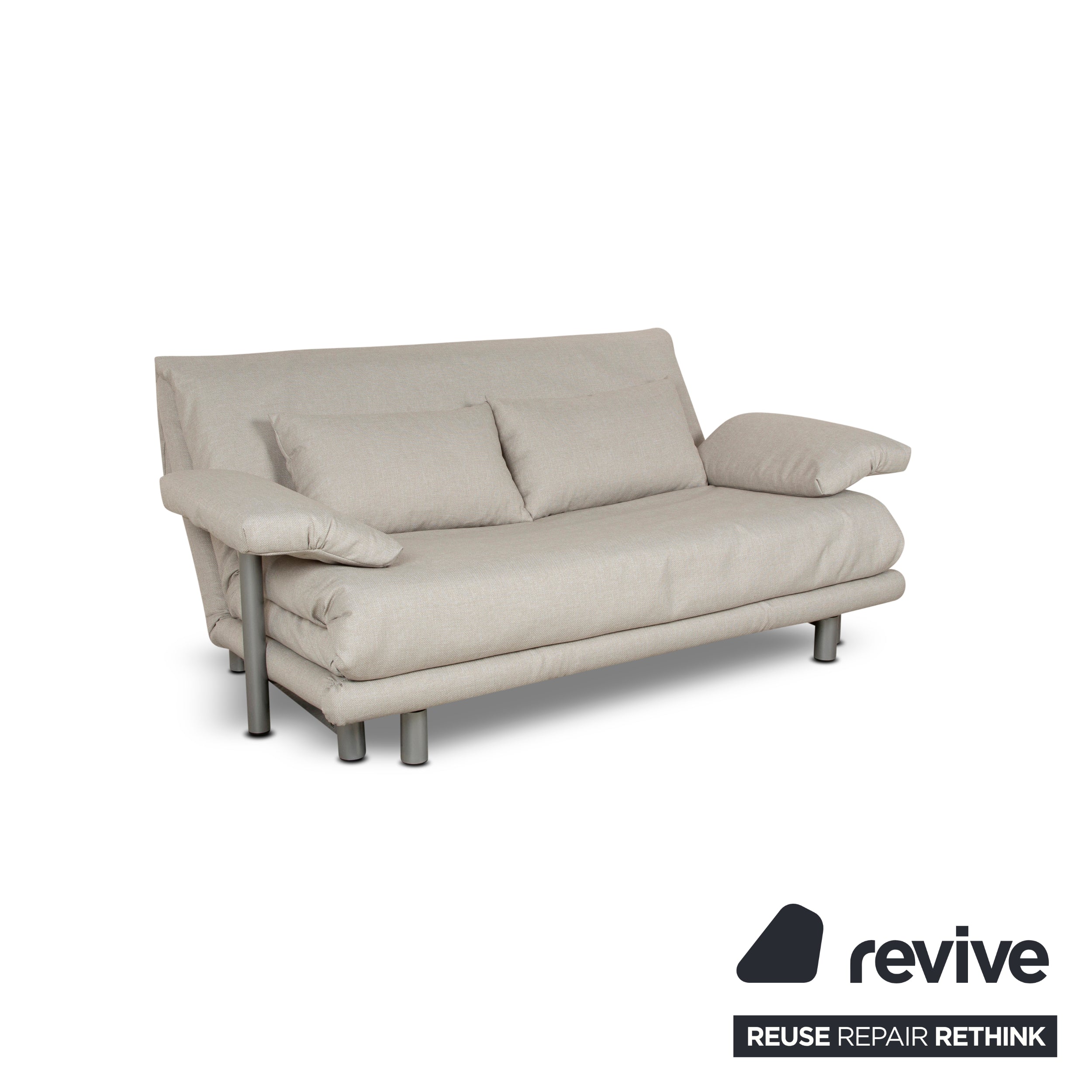 Ligne Roset Canapé Lit Trois Places Multy Gris Beige Canapé Canapé Fonction Sommeil Manuel