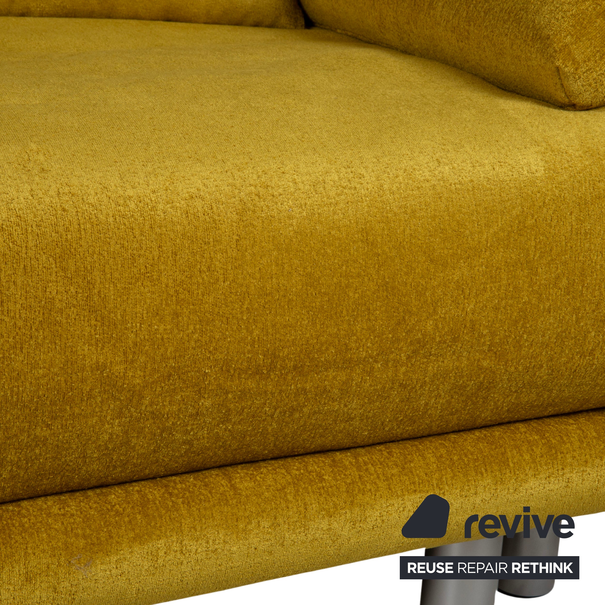 Ligne Roset Multy Three-Seater Sofa Bed with Armrests Yellow Mustard Manual Function New Upholstery MARINA FR 9420