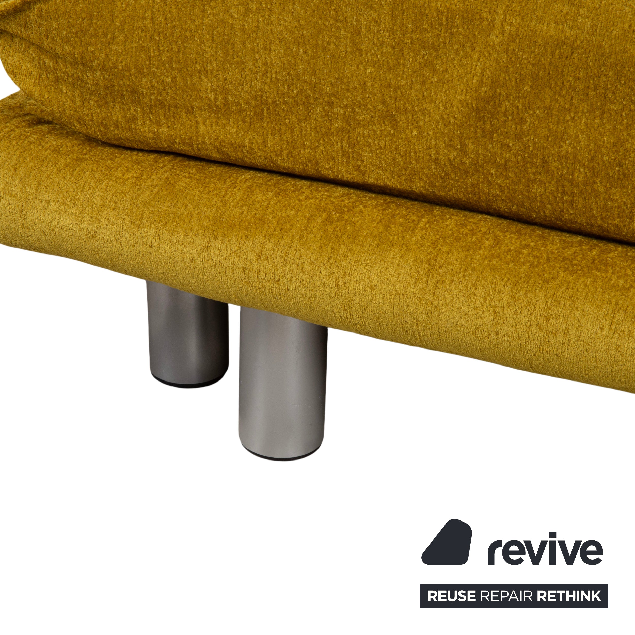 Ligne Roset Multy Three-Seater Sofa Bed with Armrests Yellow Mustard Manual Function New Upholstery MARINA FR 9420