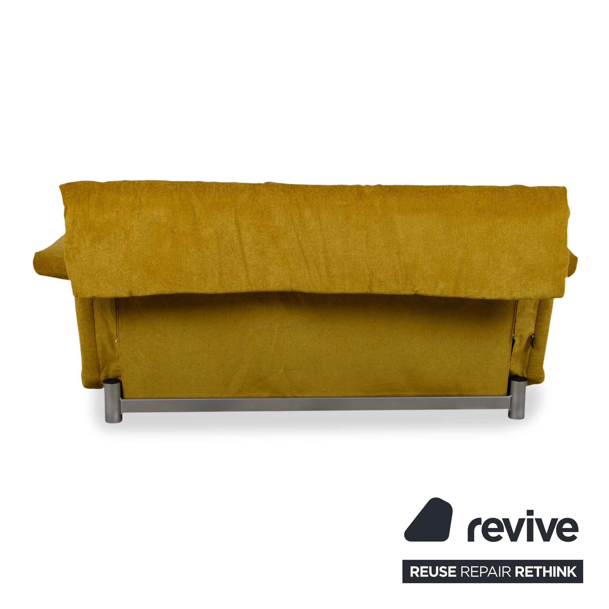 Ligne Roset Multy Three-Seater Sofa Bed with Armrests Yellow Mustard Manual Function New Upholstery MARINA FR 9420