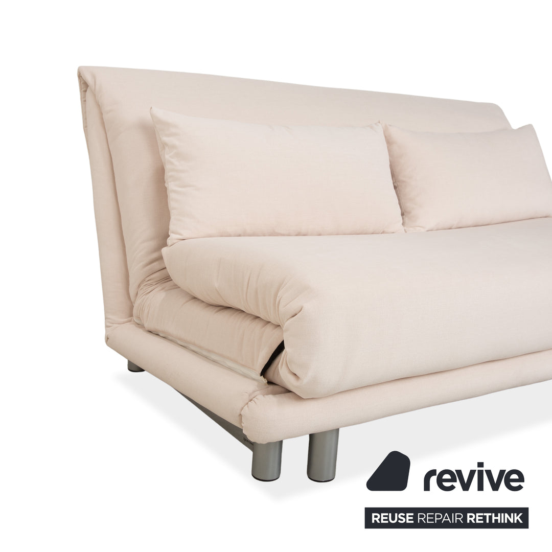 Ligne Roset Multy Dreisitzer Stoff Beige manuelle Schlaffunktion Sofa Couch Neubezug