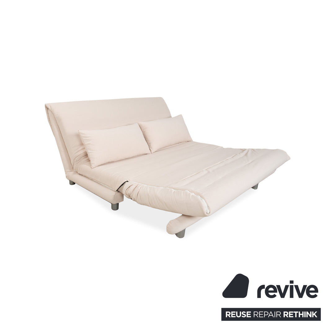 Ligne Roset Multy Dreisitzer Stoff Beige manuelle Schlaffunktion Sofa Couch Neubezug