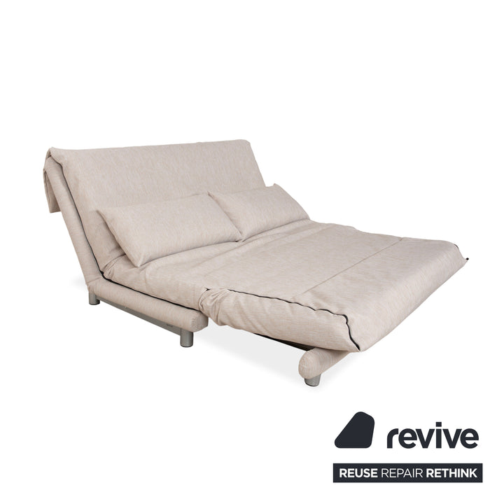 Ligne Roset Multy Dreisitzer Stoff Beige manuelle Schlaffunktion Sofa Couch Neubezug