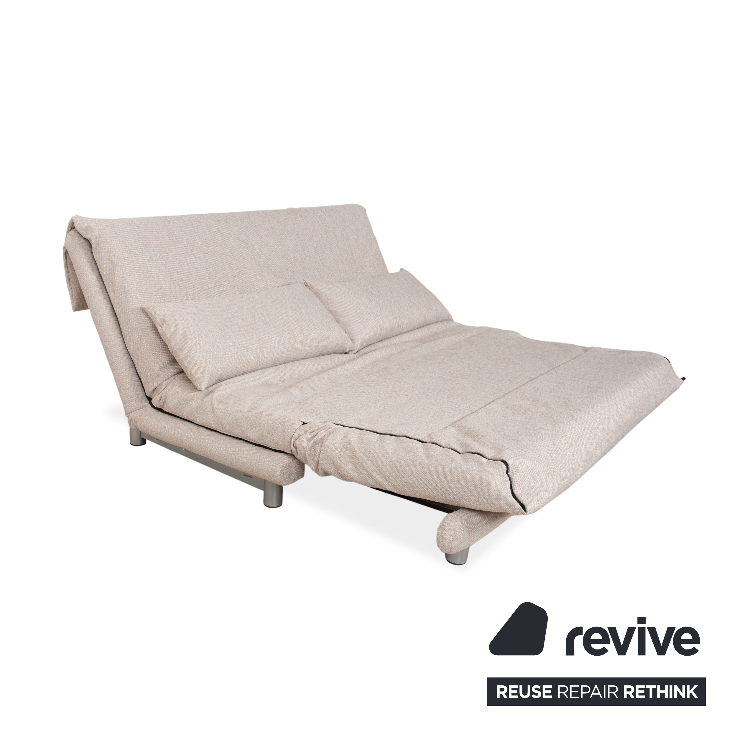 Ligne Roset Multy three-seater fabric beige manual sleeper function sofa couch reupholstery