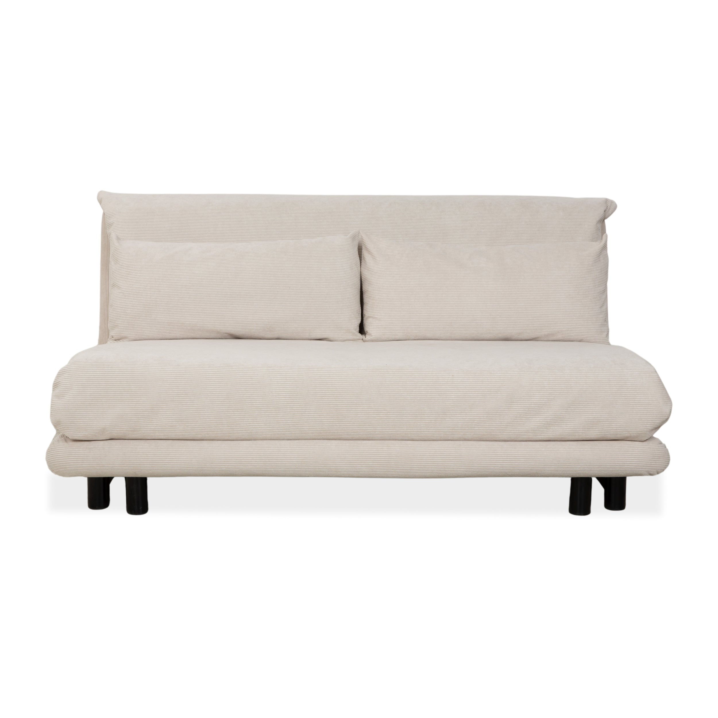 Ligne Roset Multy Dreisitzer Stoff Cord Creme Beige Weiß Schwarz manuelle Schlaffunktion Schlafsofa Neubezug