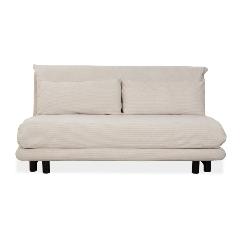 Ligne Roset Multy Dreisitzer Stoff Cord Creme Beige Weiß Schwarz manuelle Schlaffunktion Schlafsofa Neubezug