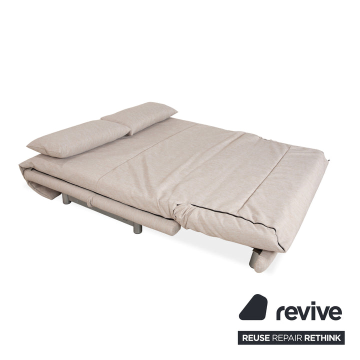 Ligne Roset Multy Dreisitzer Stoff Beige manuelle Schlaffunktion Sofa Couch Neubezug