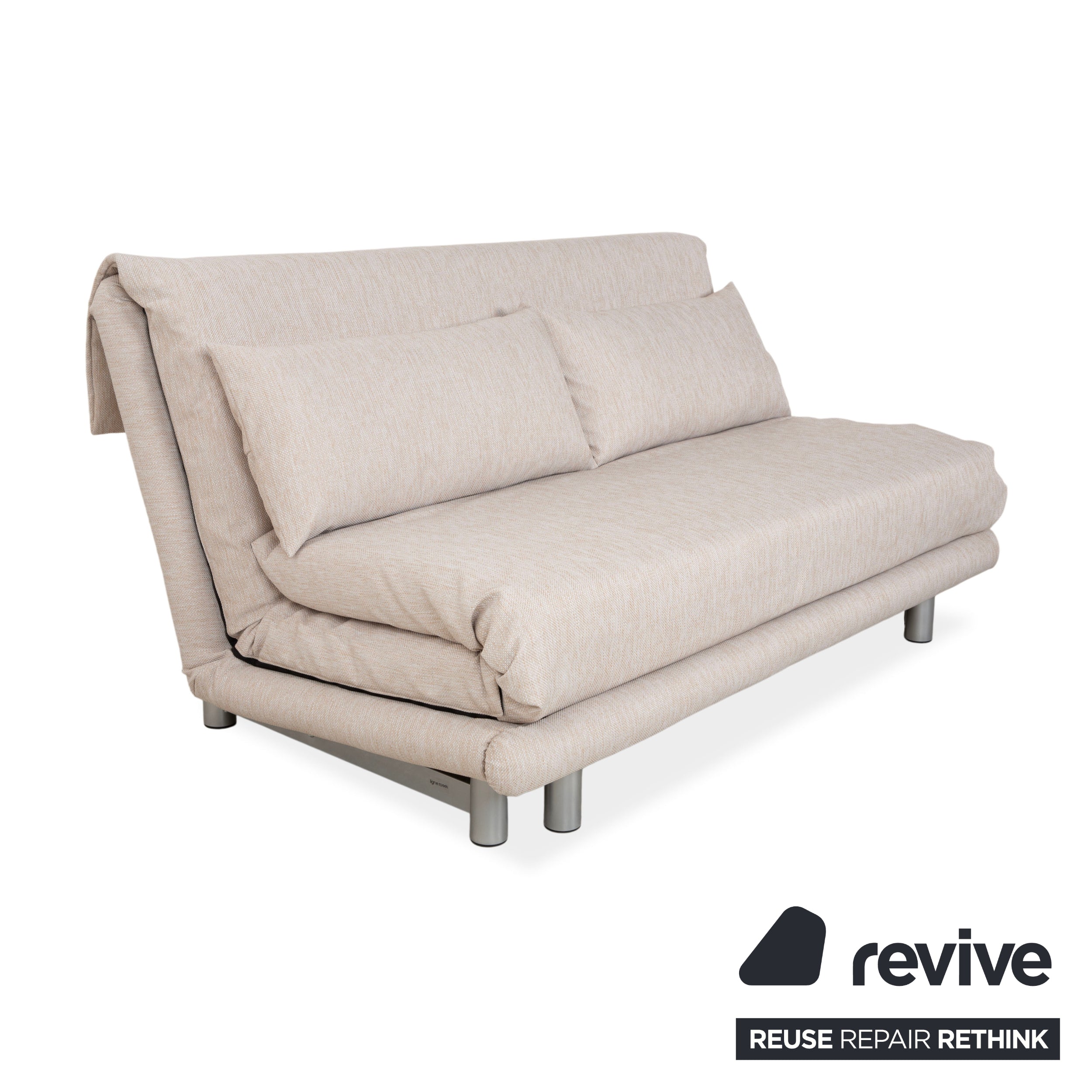 Ligne Roset Multy three-seater fabric beige manual sleeper function sofa couch reupholstery