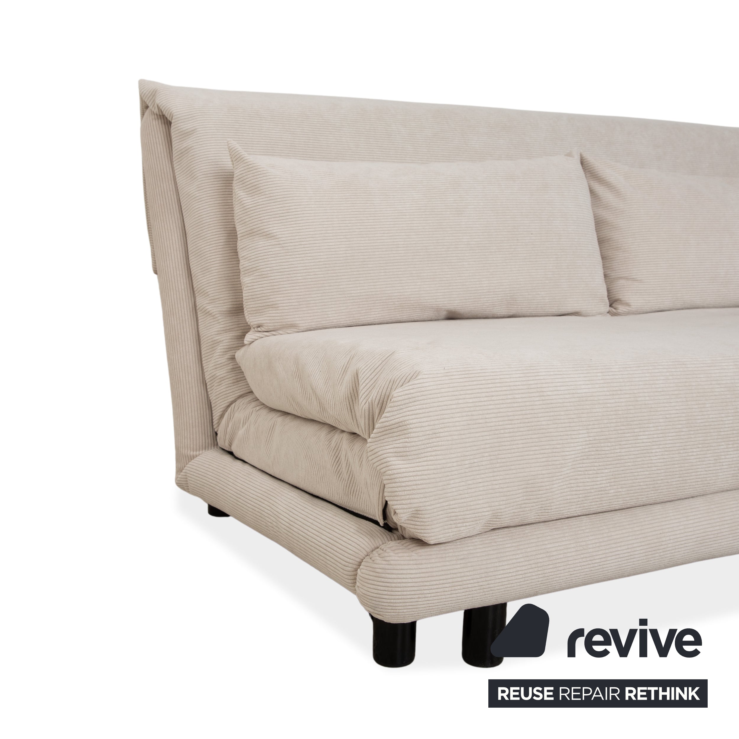 Ligne Roset Multy Dreisitzer Stoff Cord Creme Beige Weiß Schwarz manuelle Schlaffunktion Schlafsofa Neubezug