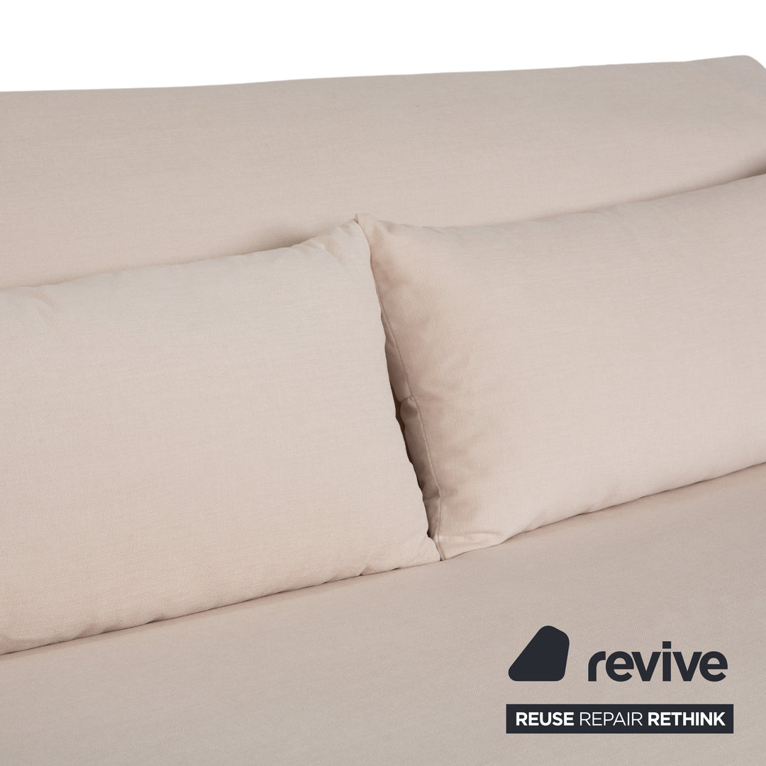 Ligne Roset Multy Dreisitzer Stoff Beige manuelle Schlaffunktion Sofa Couch Neubezug