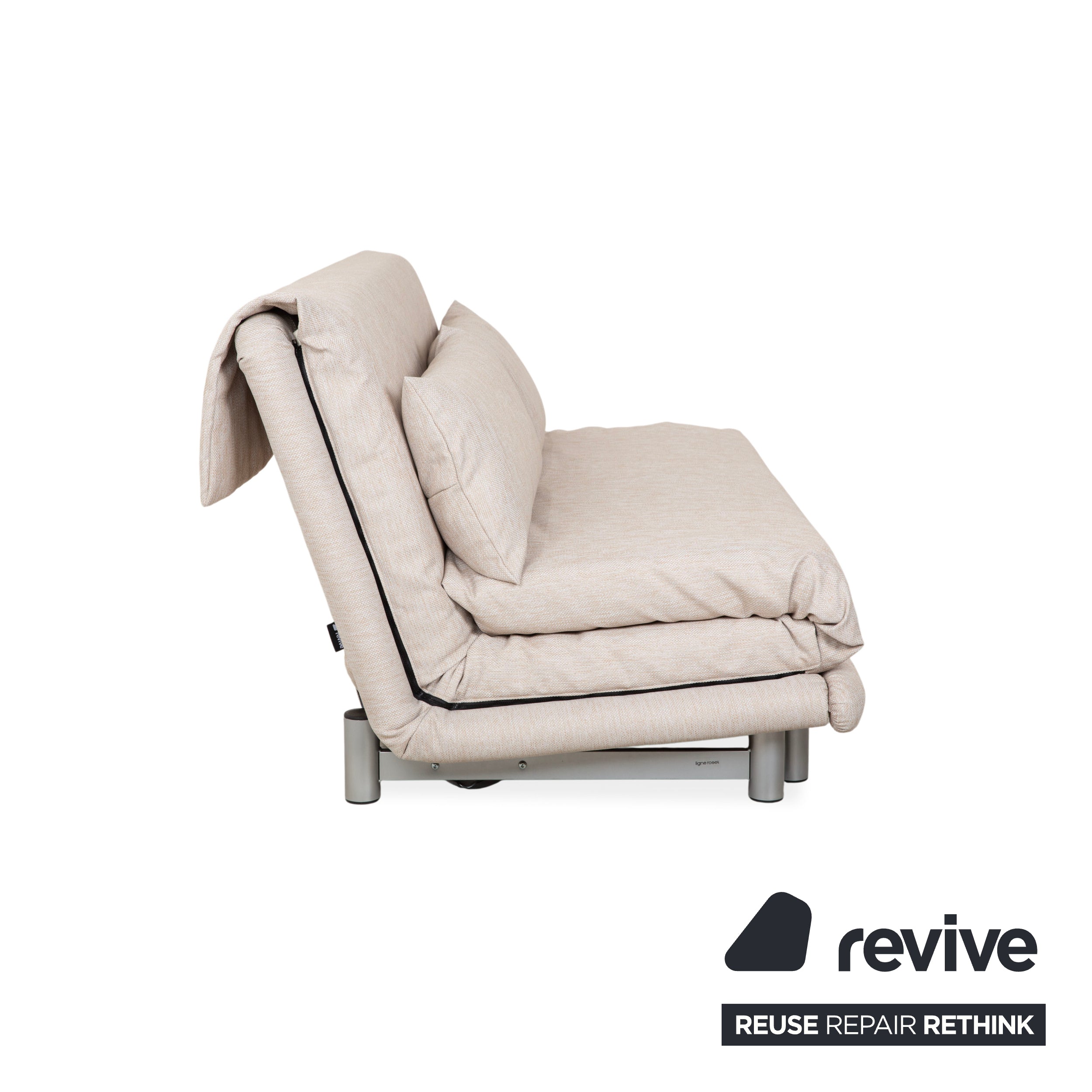 Ligne Roset Multy three-seater fabric beige manual sleeper function sofa couch reupholstery