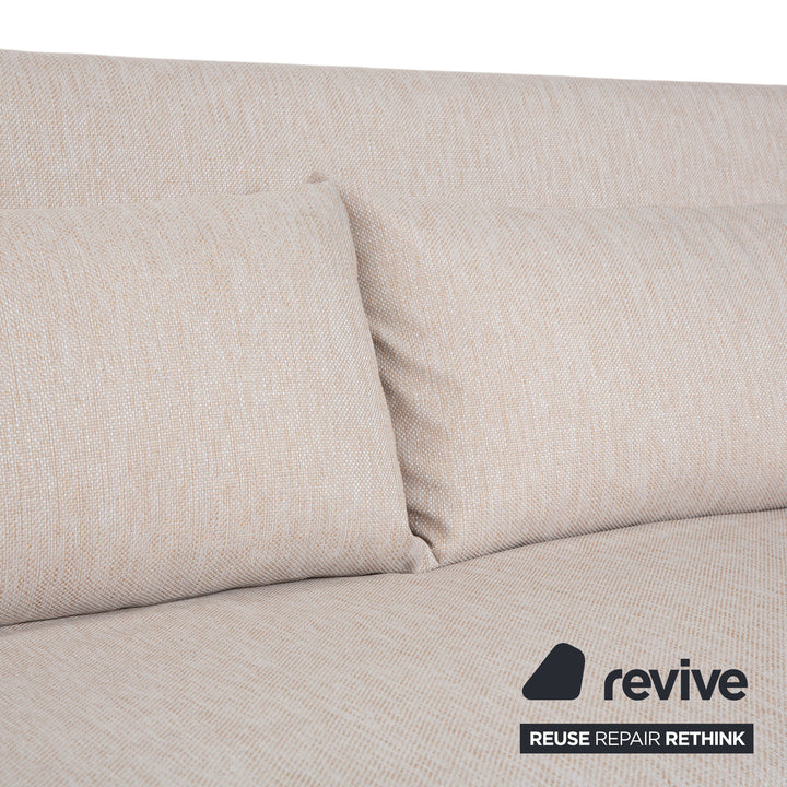 Ligne Roset Multy Dreisitzer Stoff Beige manuelle Schlaffunktion Sofa Couch Neubezug