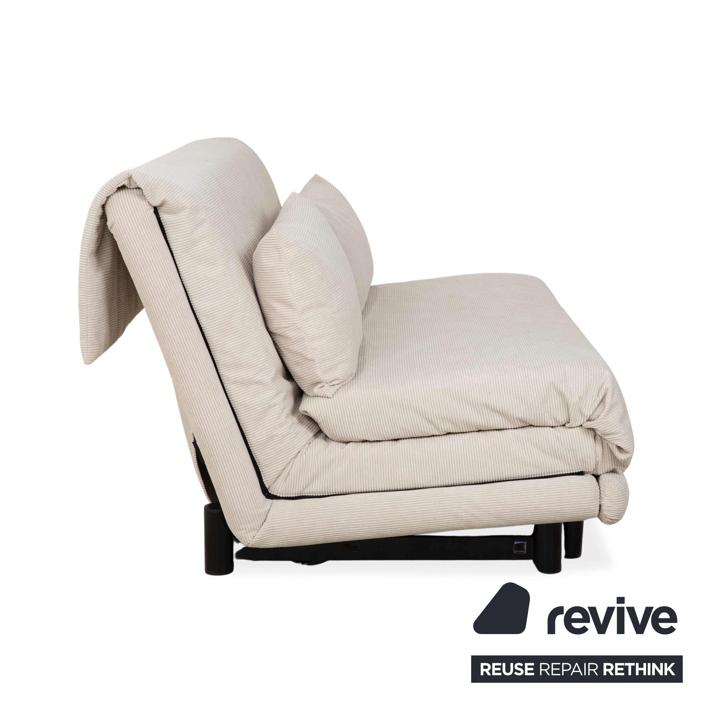 Ligne Roset Multy Dreisitzer Stoff Cord Creme Beige Weiß Schwarz manuelle Schlaffunktion Schlafsofa Neubezug