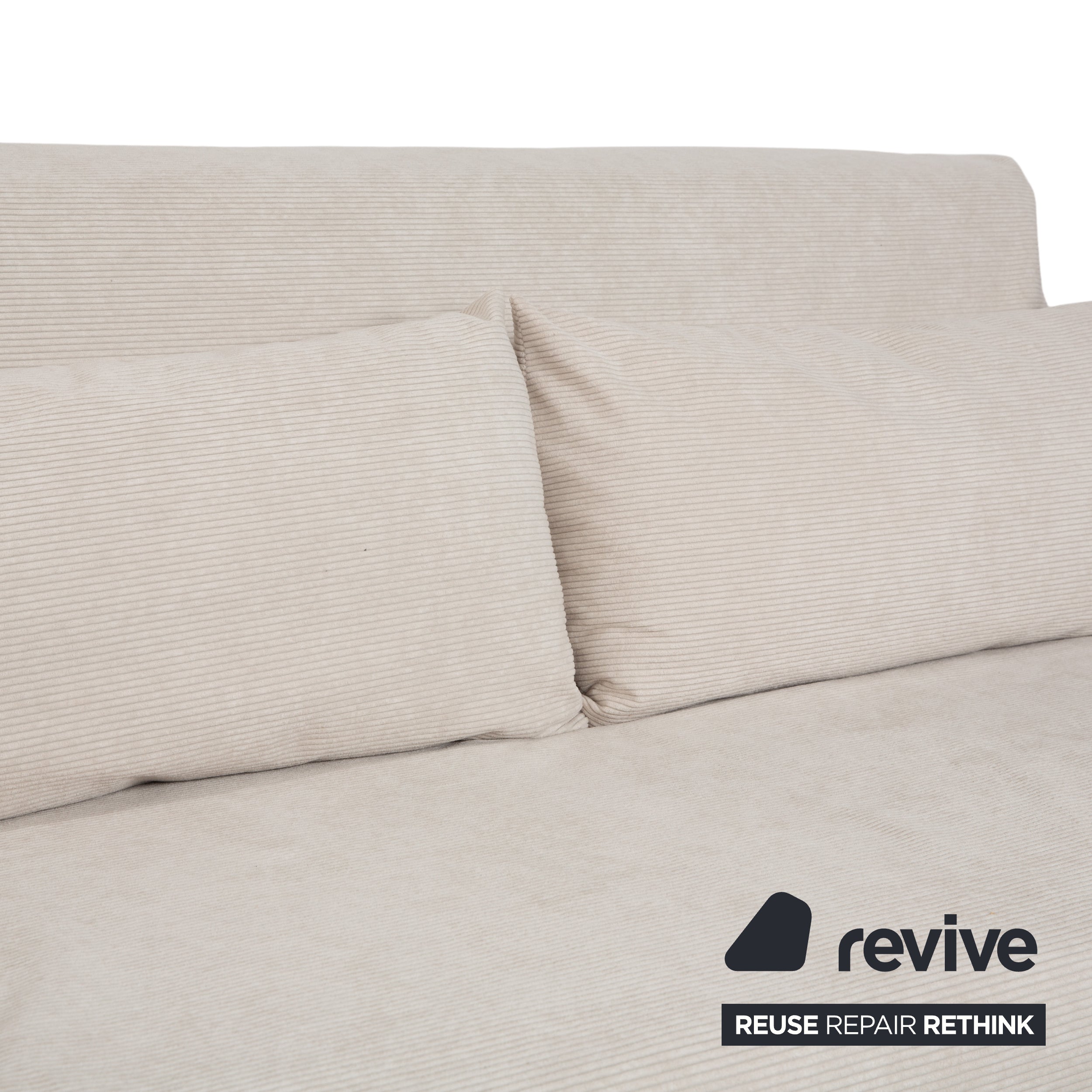 Ligne Roset Multy Dreisitzer Stoff Cord Creme Beige Weiß Schwarz manuelle Schlaffunktion Schlafsofa Neubezug