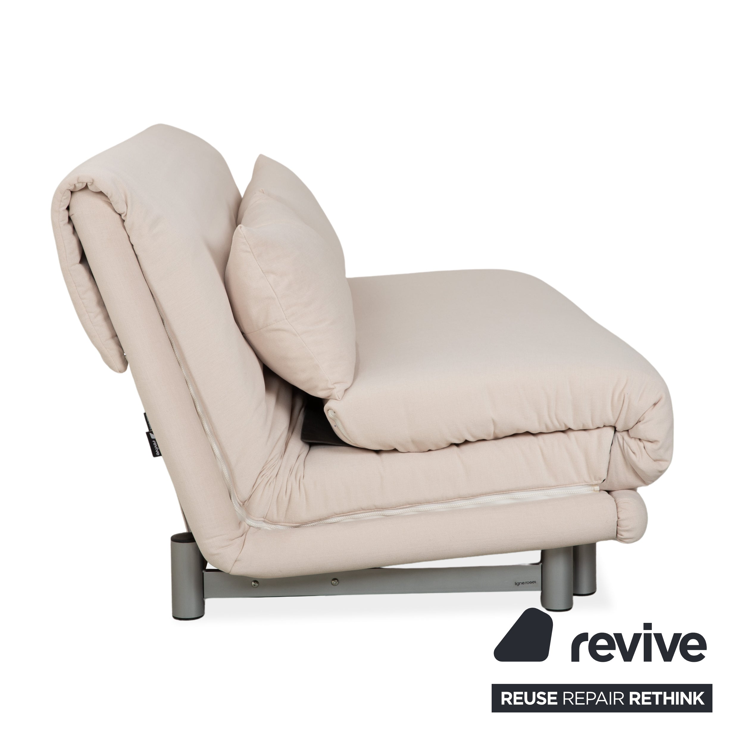 Ligne Roset Multy Dreisitzer Stoff Beige manuelle Schlaffunktion Sofa Couch Neubezug