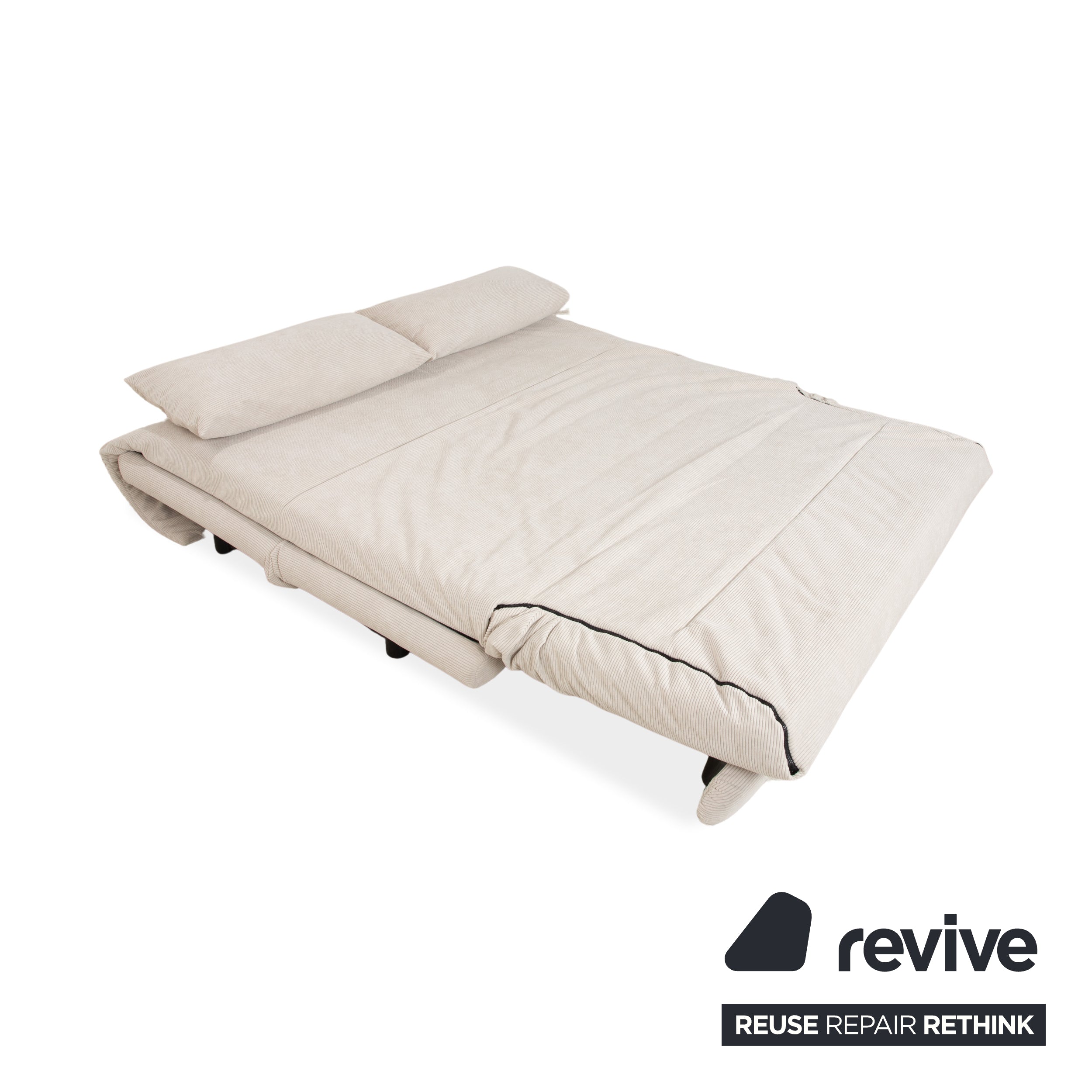 Ligne Roset Multy Dreisitzer Stoff Cord Creme Beige Weiß Schwarz manuelle Schlaffunktion Schlafsofa Neubezug