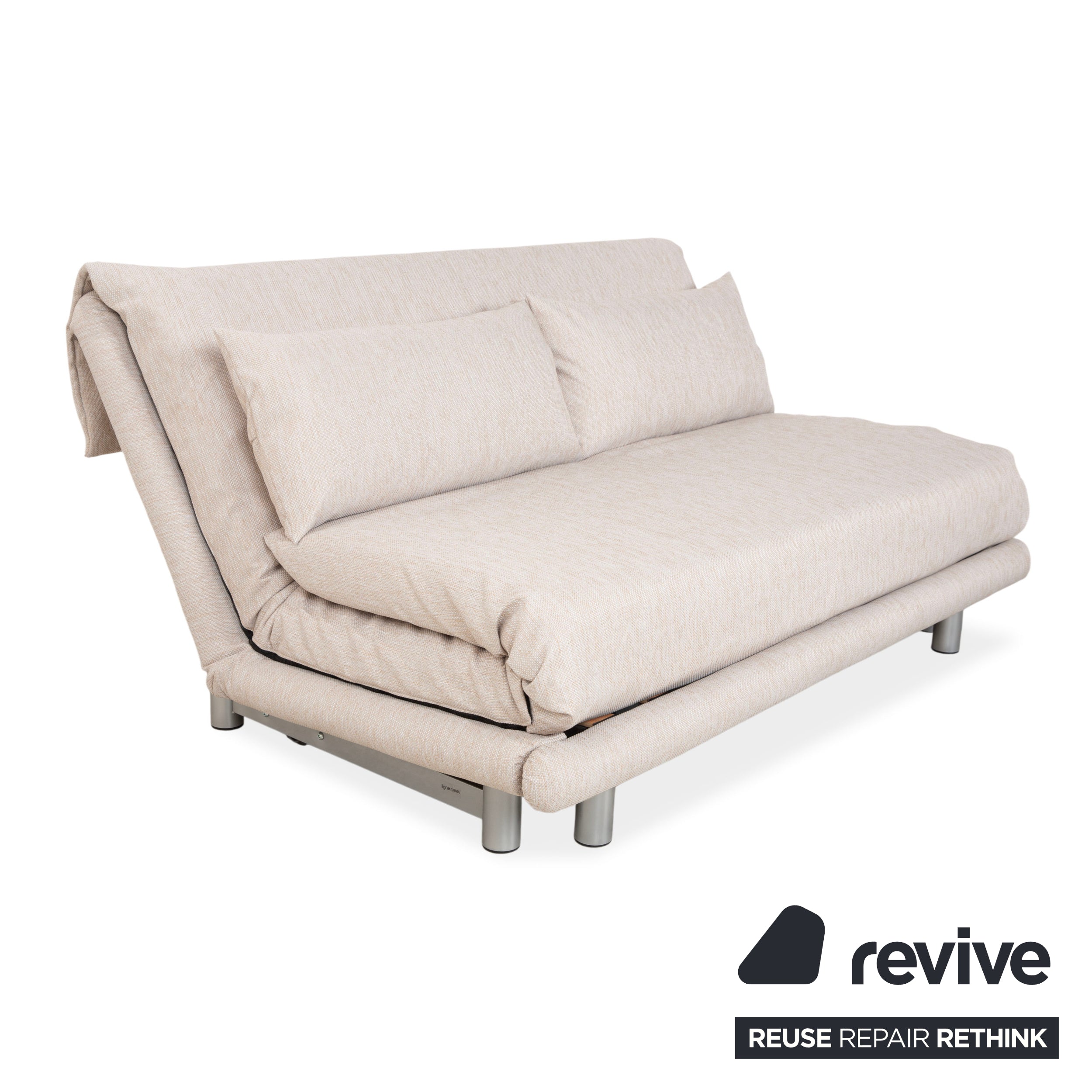 Ligne Roset Multy three-seater fabric beige manual sleeper function sofa couch reupholstery