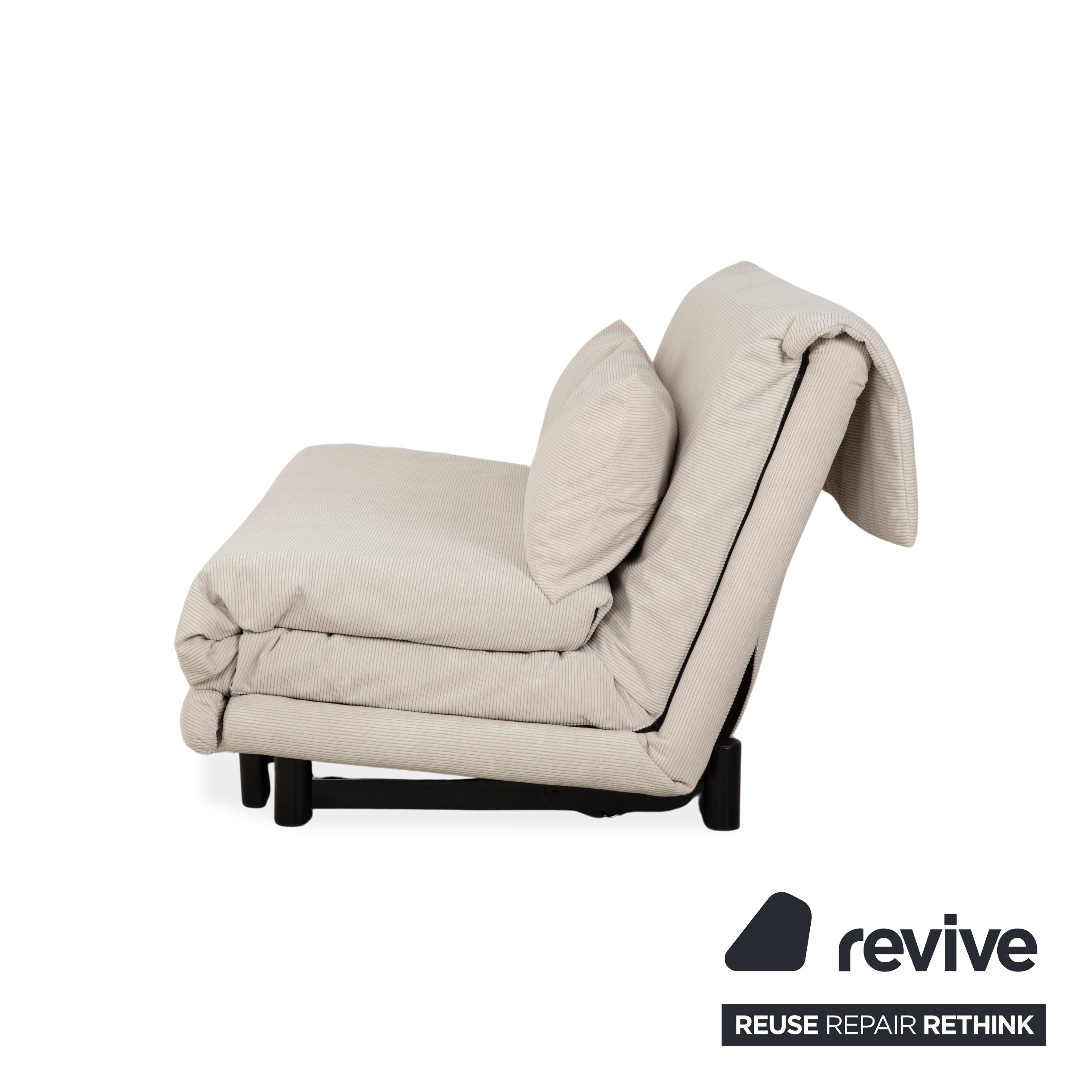 Ligne Roset Multy Dreisitzer Stoff Cord Creme Beige Weiß Schwarz manuelle Schlaffunktion Schlafsofa Neubezug