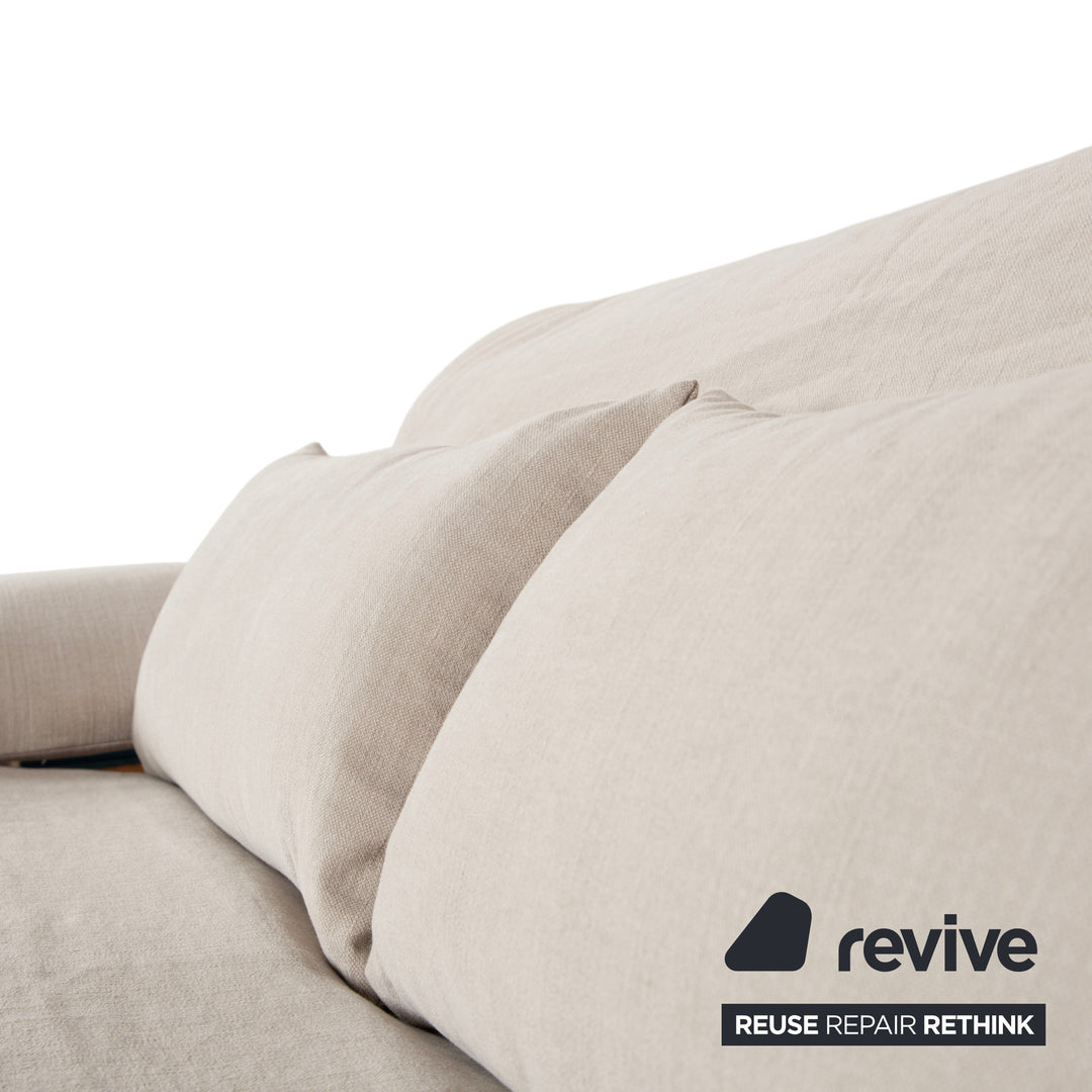 Ligne Roset Multy Dreisitzer Stoff Creme Grau Sofa Couch manuelle Funktion Neubezug VENTO 720