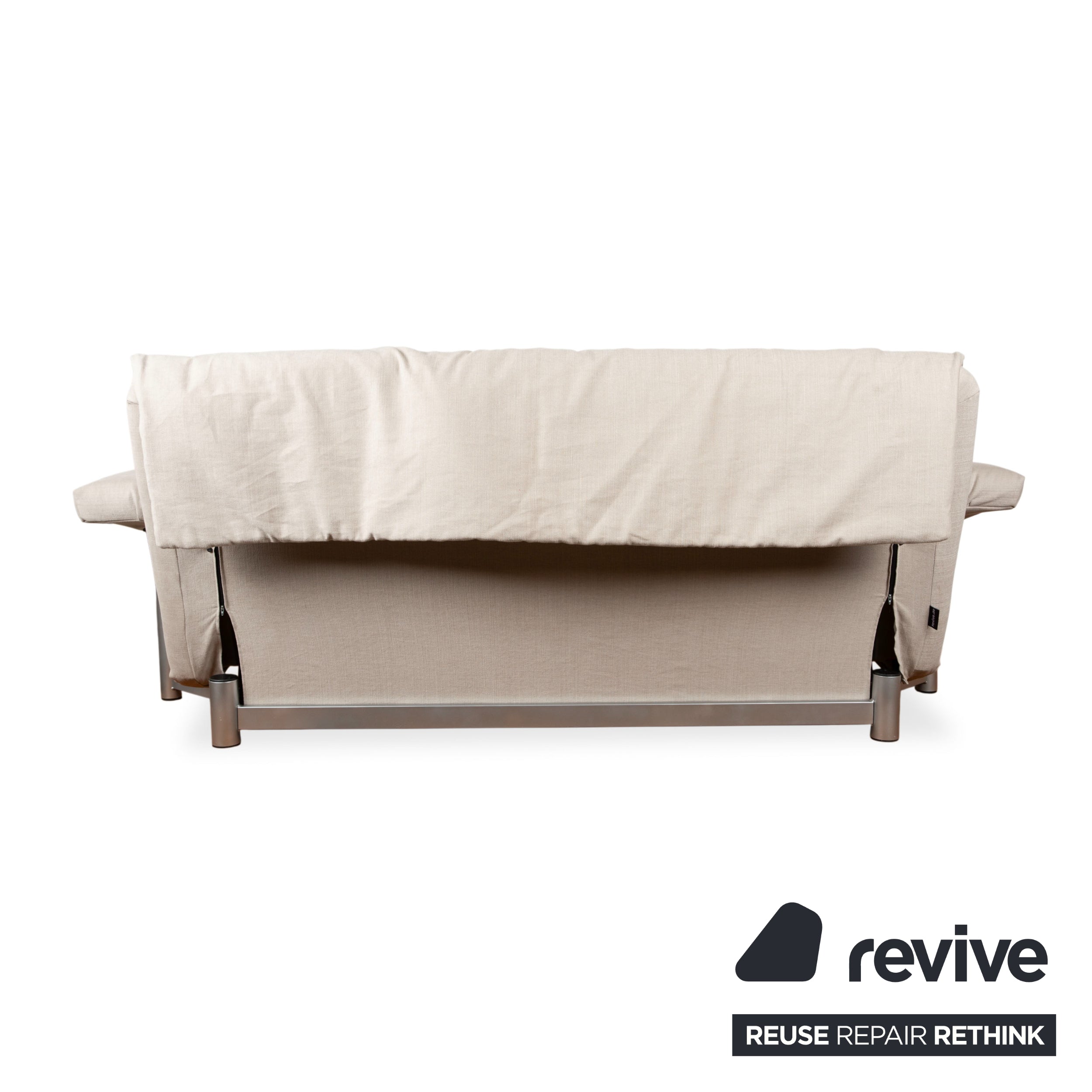 Ligne Roset Multy Dreisitzer Stoff Creme Grau Sofa Couch manuelle Funktion Neubezug VENTO 720