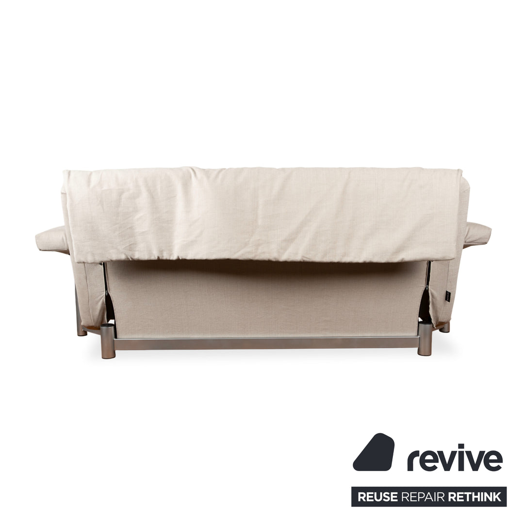 Ligne Roset Multy Dreisitzer Stoff Creme Grau Sofa Couch manuelle Funktion Neubezug VENTO 720