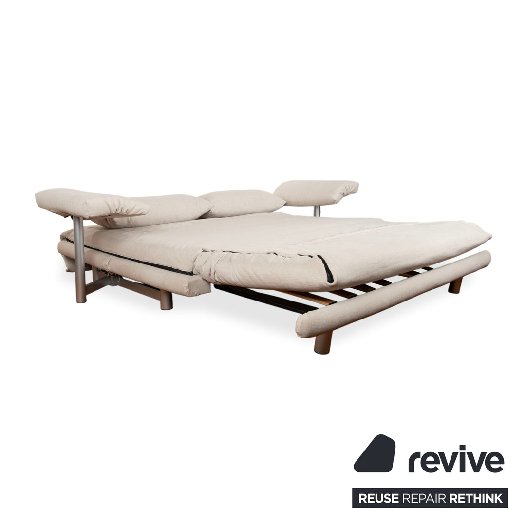 Ligne Roset Multy Dreisitzer Stoff Creme Grau Sofa Couch manuelle Funktion Neubezug VENTO 720