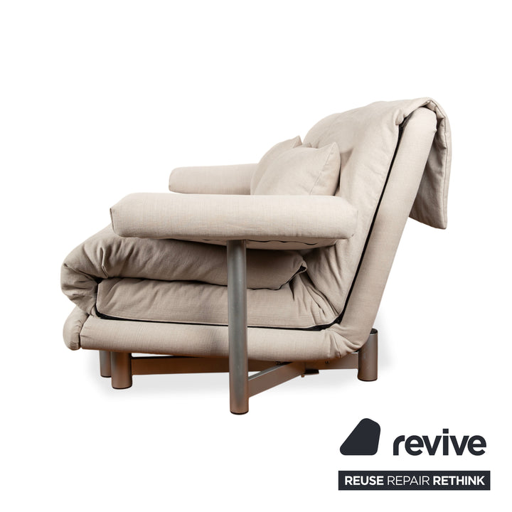 Ligne Roset Multy Dreisitzer Stoff Creme Grau Sofa Couch manuelle Funktion Neubezug VENTO 720