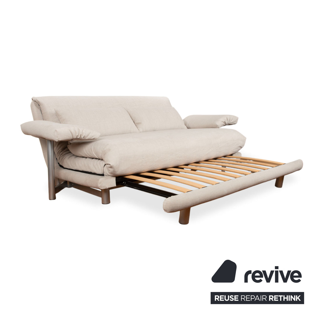 Ligne Roset Multy Dreisitzer Stoff Creme Grau Sofa Couch manuelle Funktion Neubezug VENTO 720