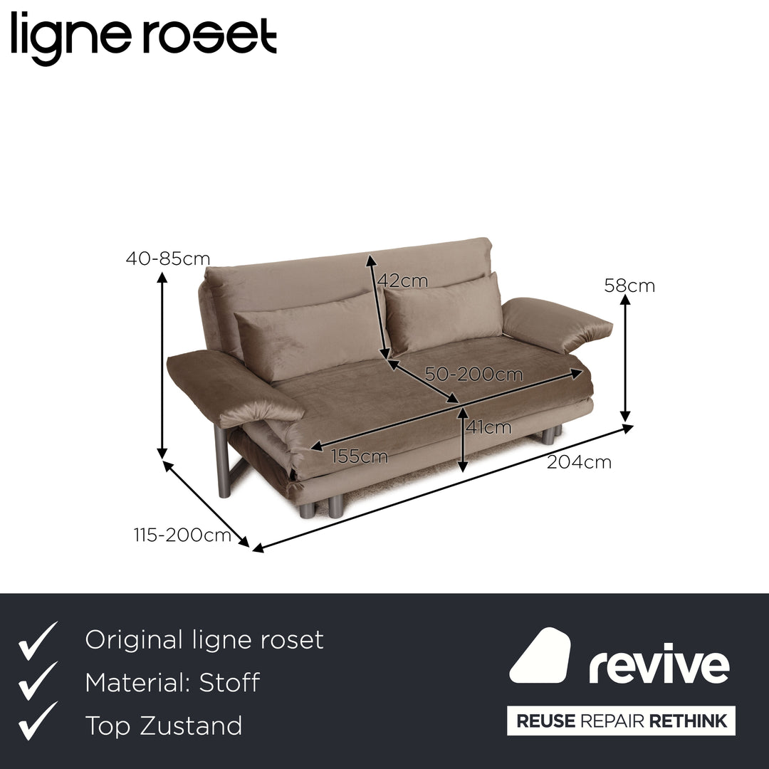 ligne roset Multy Dreisitzer Stoff Grau Funktion Schlafsofa Schlaffunktion Neubezug