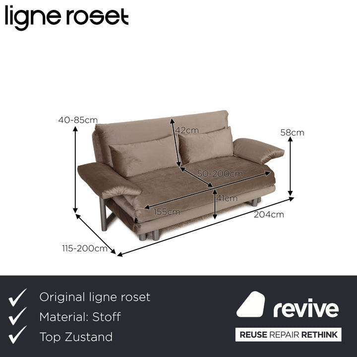 ligne roset Multy Dreisitzer Stoff Grau Funktion Schlafsofa Schlaffunktion Neubezug