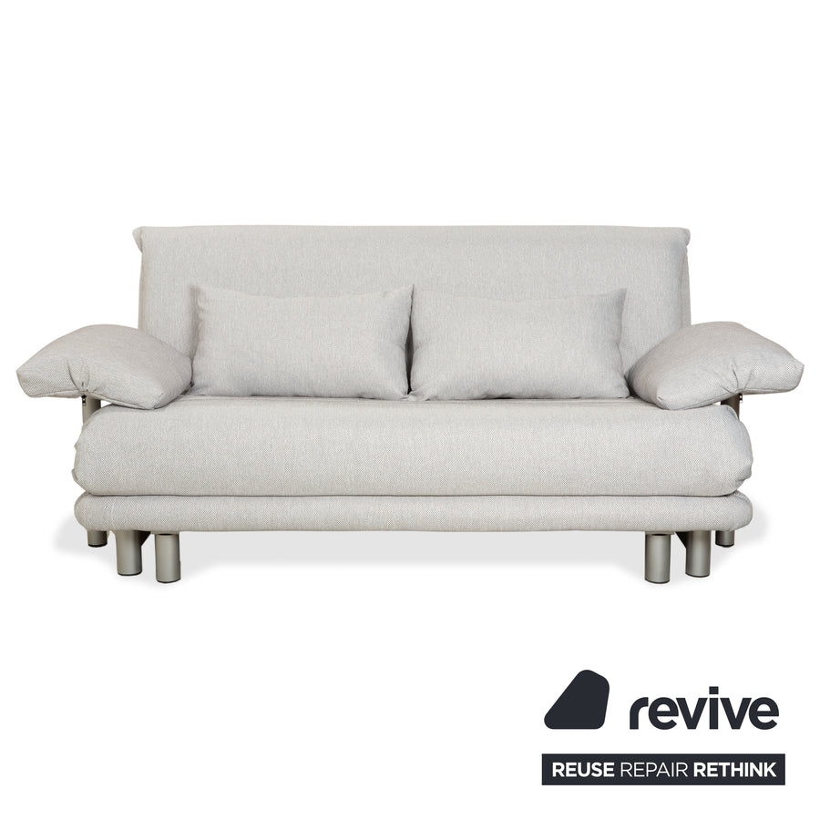 Ligne Roset Multy Dreisitzer Stoff Grau manuelle Schlaffunktion Sofa Couch Neubezug