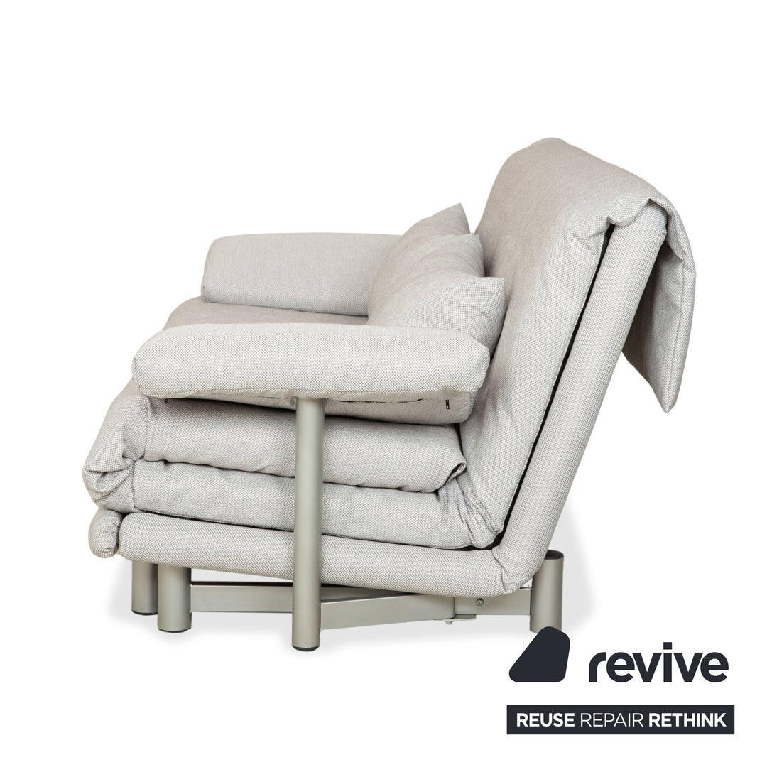 Ligne Roset Multy Dreisitzer Stoff Grau manuelle Schlaffunktion Sofa Couch Neubezug