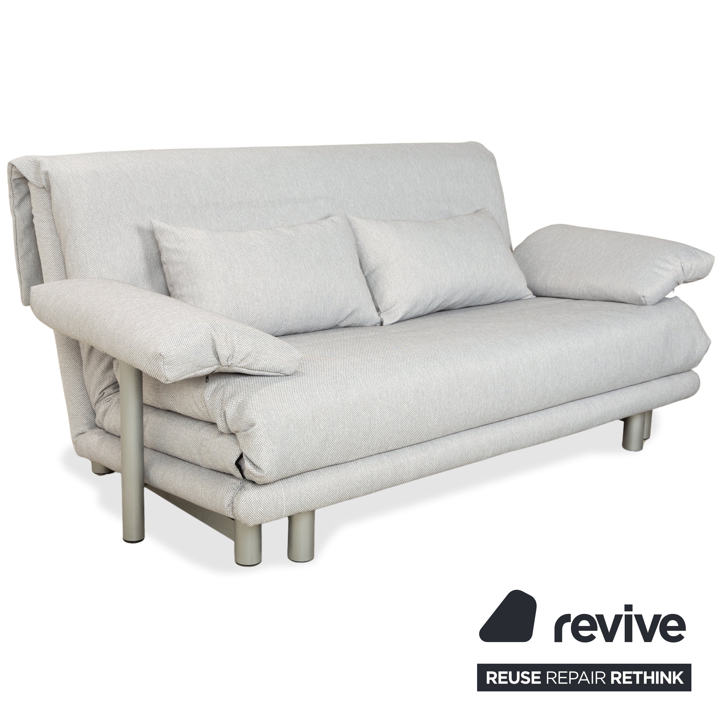 Réfection du canapé-lit manuel trois places Ligne Roset Multy en tissu gris