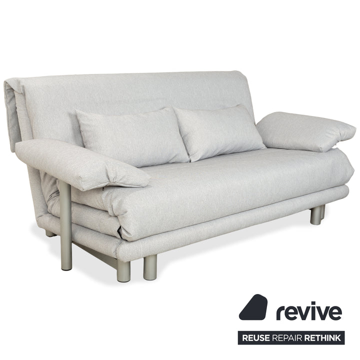 Ligne Roset Multy Dreisitzer Stoff Grau manuelle Schlaffunktion Sofa Couch Neubezug