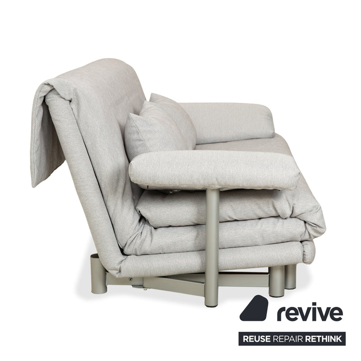 Ligne Roset Multy Dreisitzer Stoff Grau manuelle Schlaffunktion Sofa Couch Neubezug