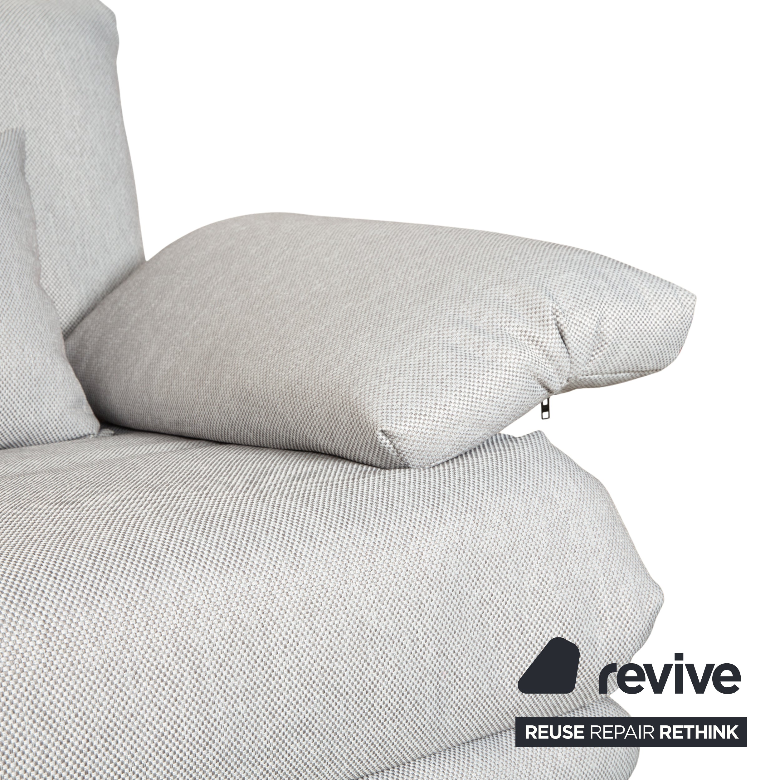 Ligne Roset Multy Dreisitzer Stoff Grau manuelle Schlaffunktion Sofa Couch Neubezug