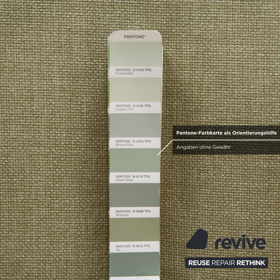 Ligne Roset Multy three-seater fabric light green beige manual sleeping function sofa couch